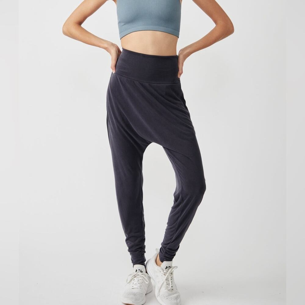 Free People Movement Washed Black Echo Harem Lounge Pants Size XS